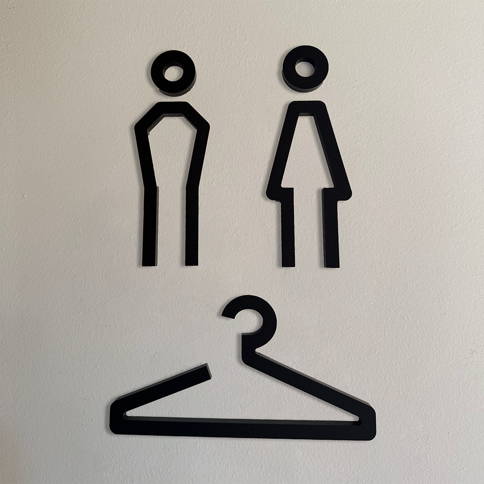 Akryl wayfinding ikoner