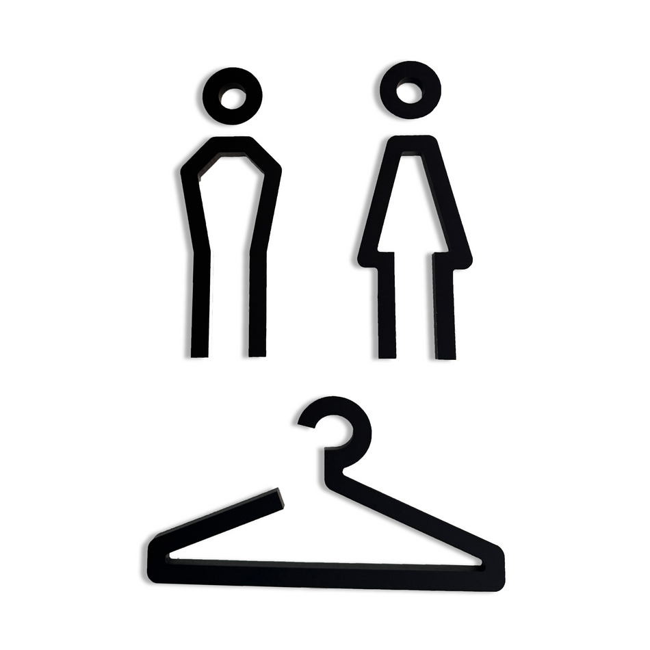 Akryl wayfinding ikoner